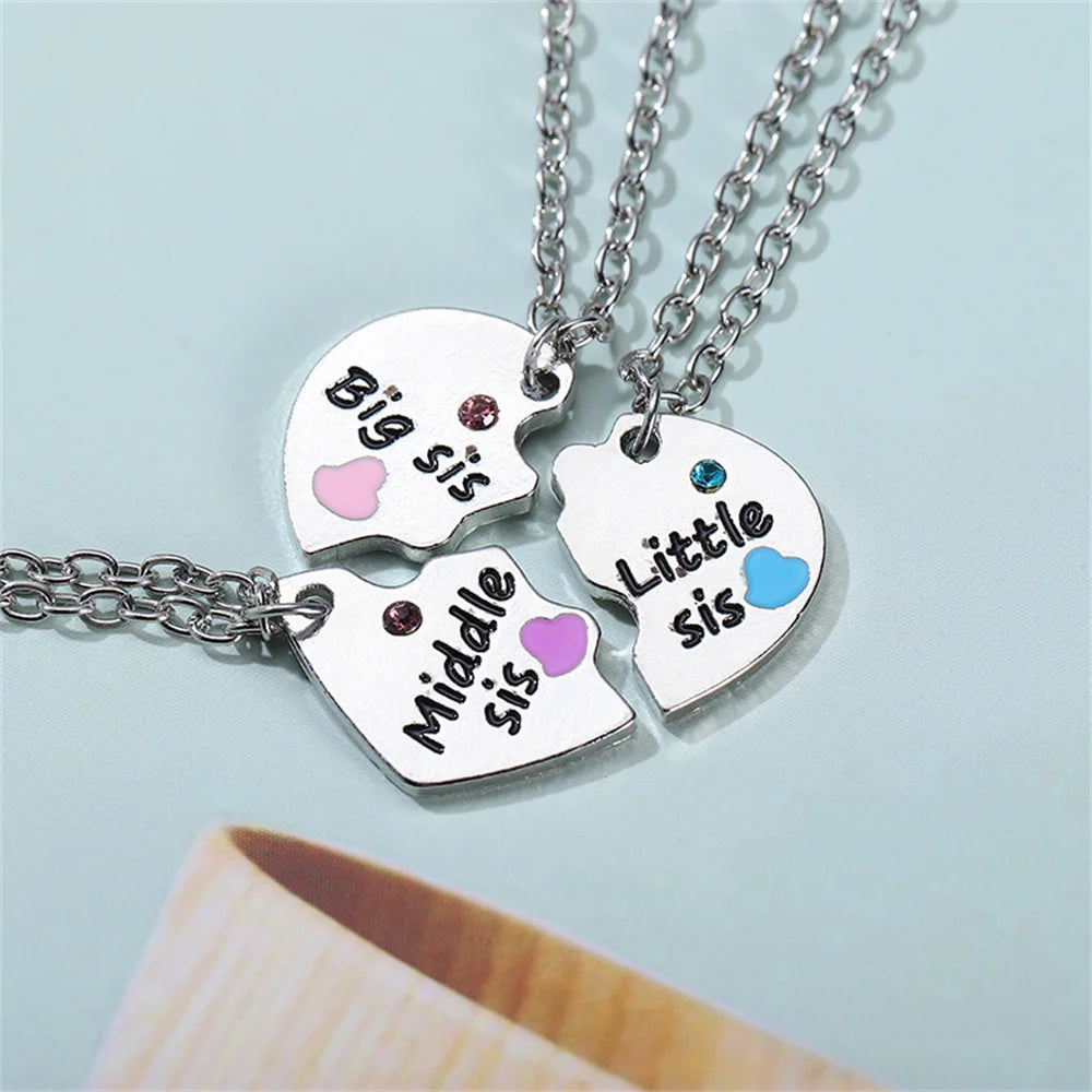 Fashion Best Friends Honey Love Couple Pendant Necklace Set - Broken Heart BFF Friendship Jewelry Gift (2 Pcs)
