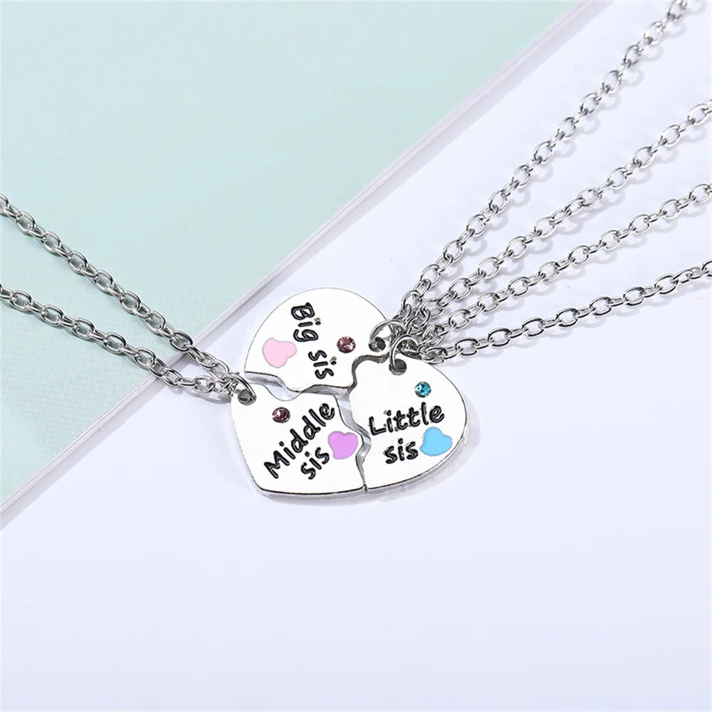 Fashion Best Friends Honey Love Couple Pendant Necklace Set - Broken Heart BFF Friendship Jewelry Gift (2 Pcs)