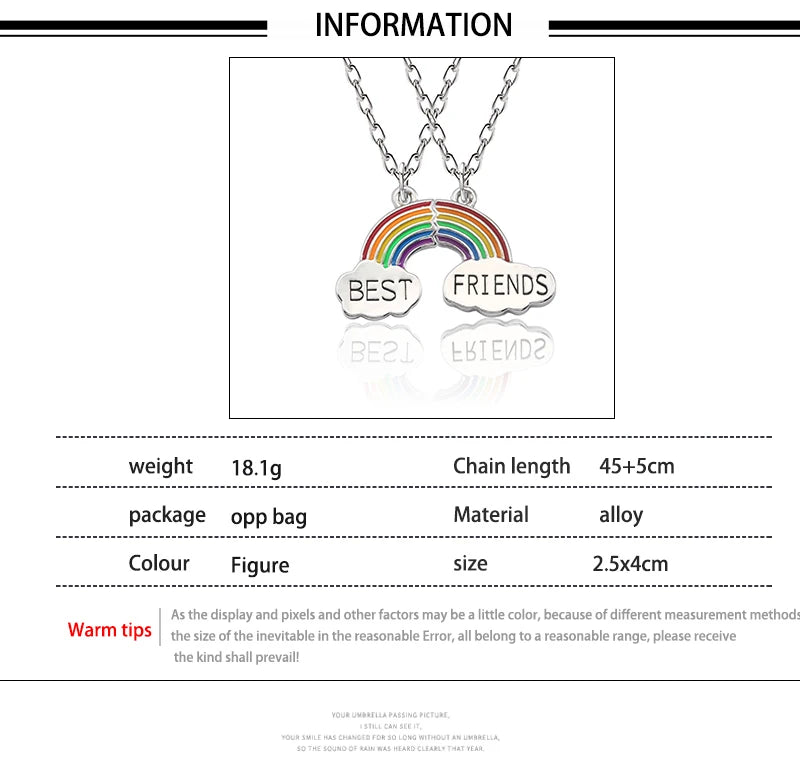 Fashion Best Friends Honey Love Couple Pendant Necklace Set - Broken Heart BFF Friendship Jewelry Gift (2 Pcs)