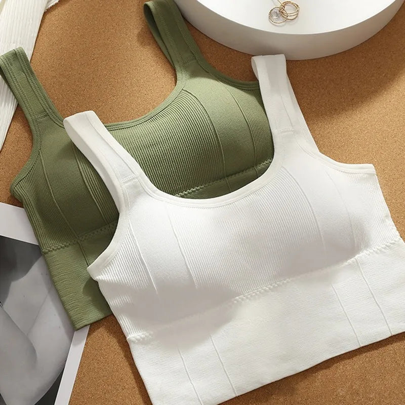 Women's Breathable Sports Bra - Seamless Yoga Fitness Top with Push Up Support