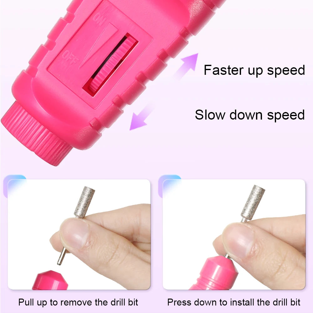 6-in-1 Electric Nail Drill Kit - Professional Manicure Machine with Portable File Tools
