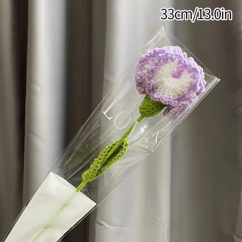 Handcrafted Crochet Tulip Flower - Artificial Woven Tulip for Home Decoration, Weddings & Mother's Day Gifts