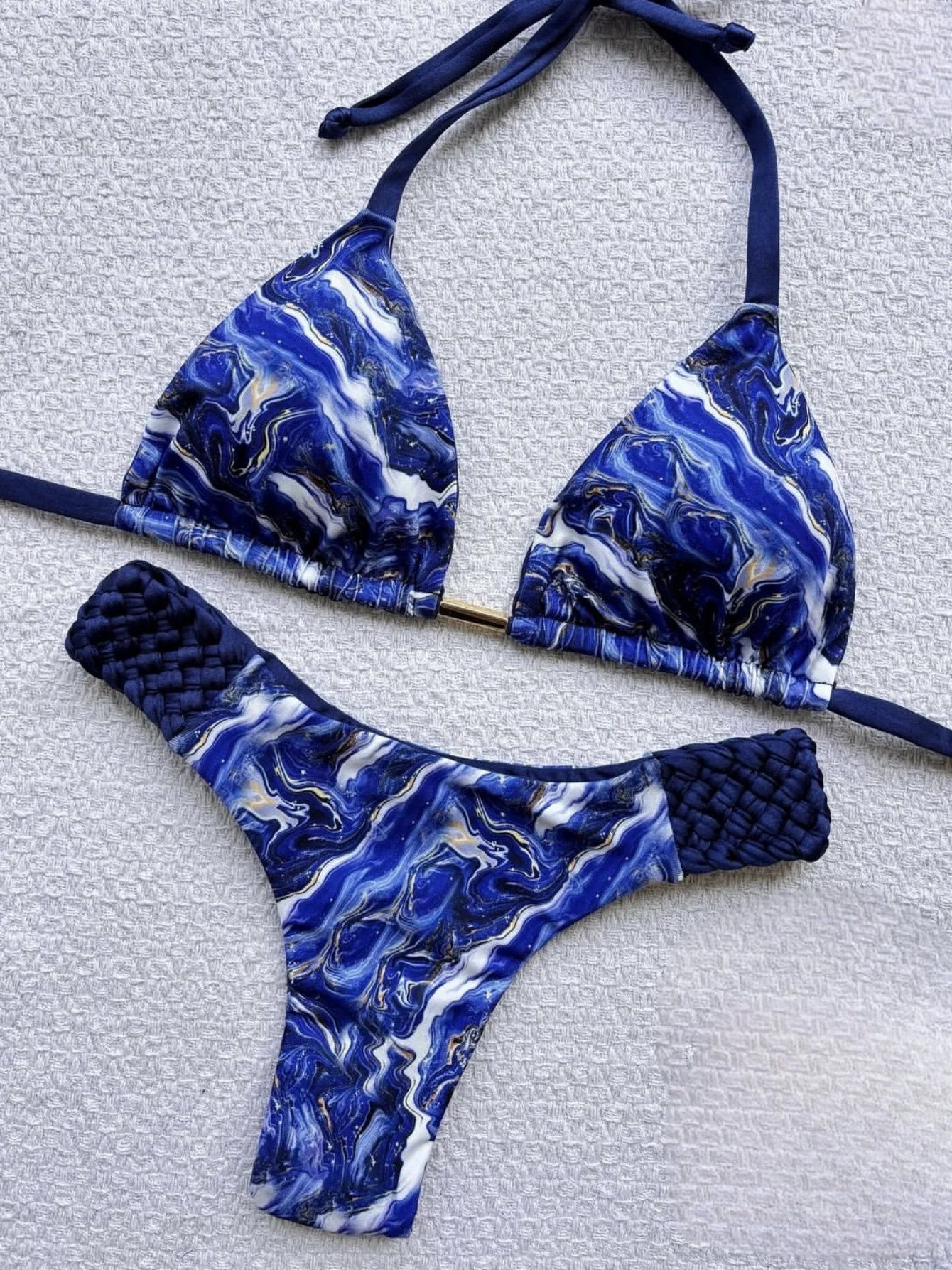 Print Halter Mini High Cut Bikini Women Two-Piece Swimwear Set