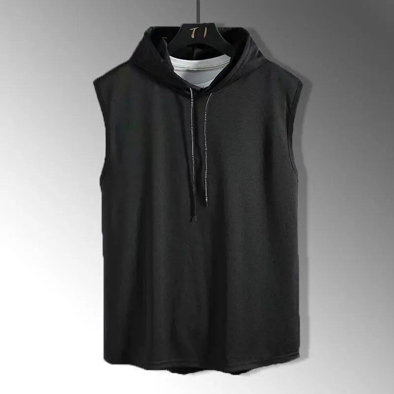 Men's Solid Color Tank Top Vest - Sleeveless Hooded Hip Hop T-Shirt | Unisex Summer Workout Tee