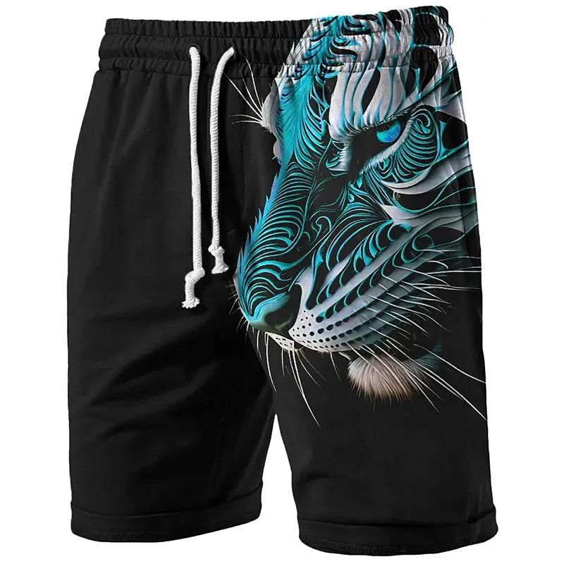Men's Tiger Long Surf Shorts - Fashion Streetwear Swim Trunks