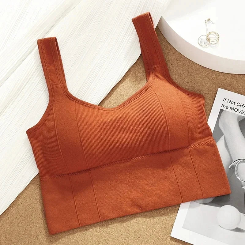 Women's Breathable Sports Bra - Seamless Yoga Fitness Top with Push Up Support