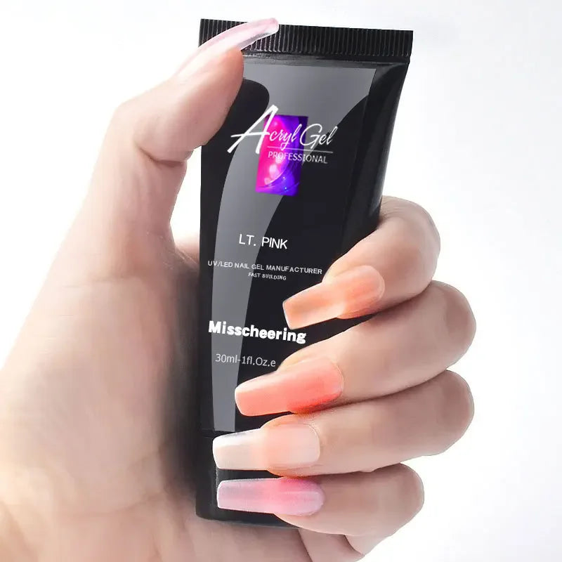 30ml Nail Extension Gel - UV LED Quick Build Poly Acrylic Crystal Model Painless Extension Glue
