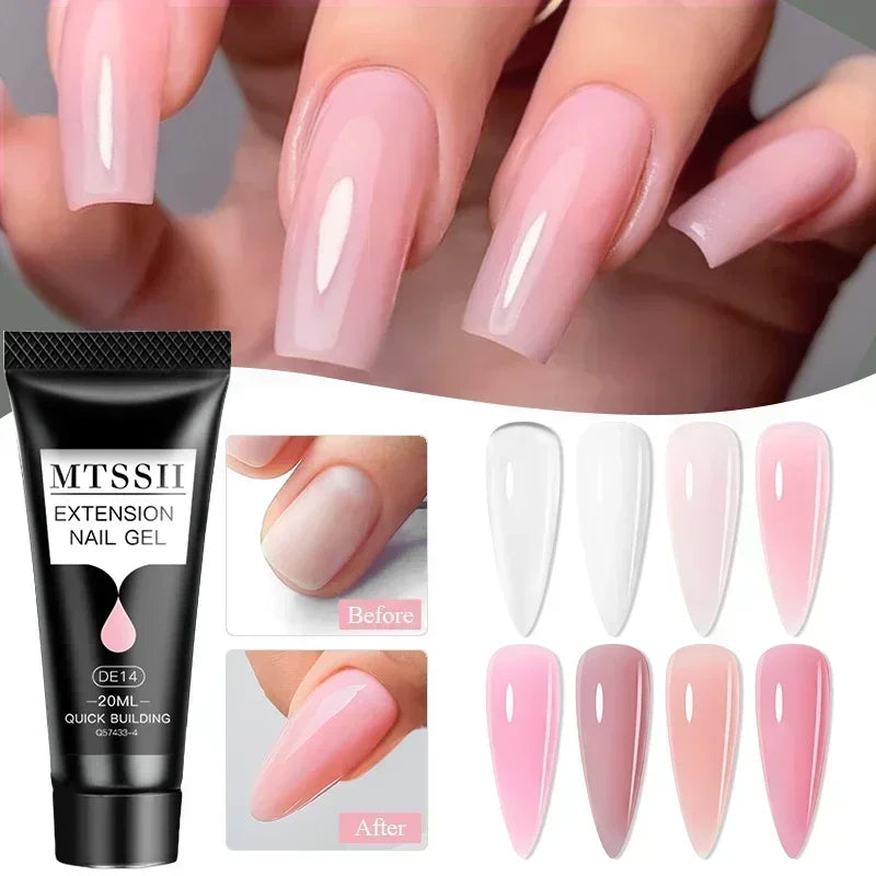 20ml Extension Nail Gel Kit - Quick Building UV/LED Gel Polish Set for Nail Art
