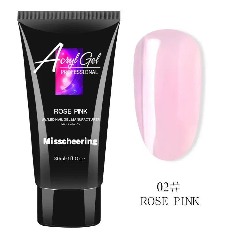 30ml Nail Extension Gel - UV LED Quick Build Poly Acrylic Crystal Model Painless Extension Glue