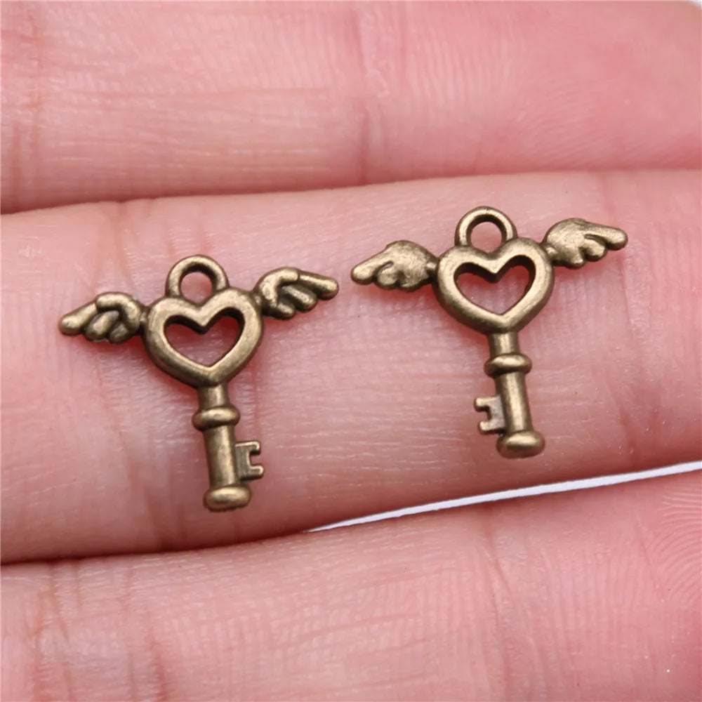 40pcs Irelia Vintage Zinc Alloy Key Charms - Cute Small Metal Pendants for DIY Jewelry Making and Crafts