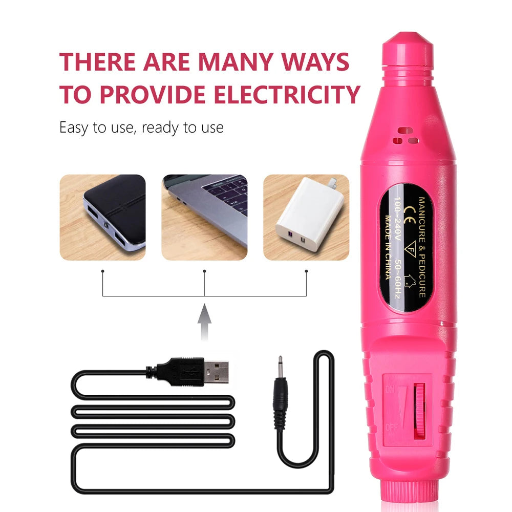 6-in-1 Electric Nail Drill Kit - Professional Manicure Machine with Portable File Tools