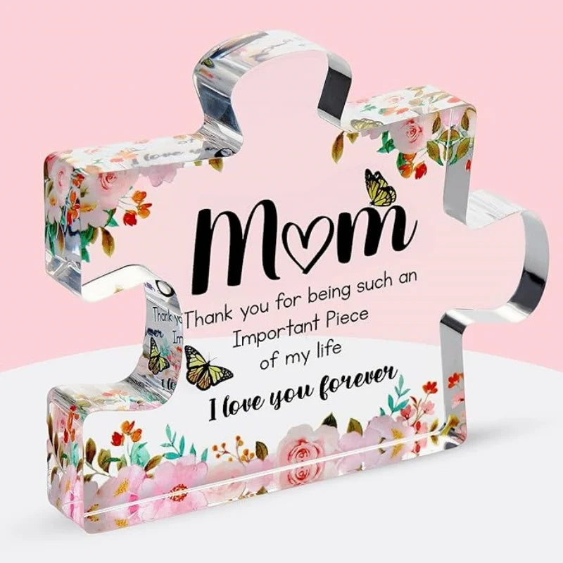 Engraved Acrylic Puzzle Piece | Heartfelt Gift for Mom for Any Occasion