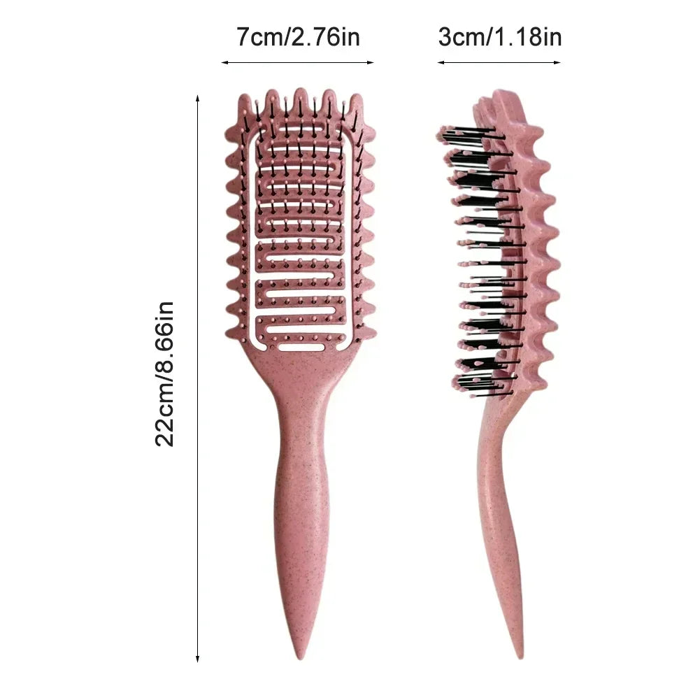3-in-1 Curl Define Styling Brush - Hollow Out Detangling Hair Brush for Shaping & Defining Curls