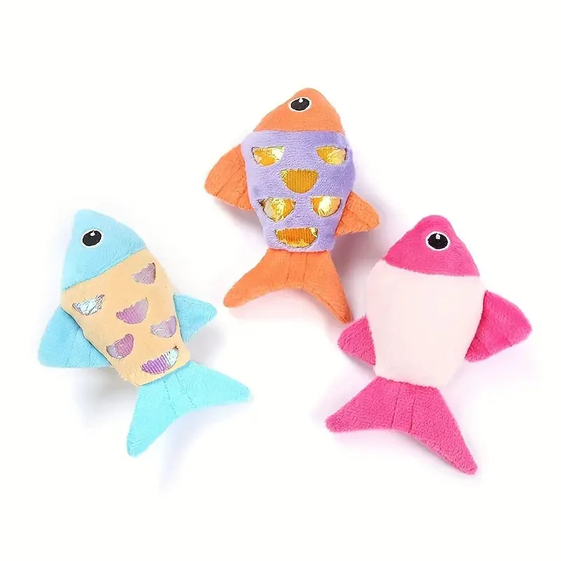 Colorful Fish Crinkle Plush Cat Toy