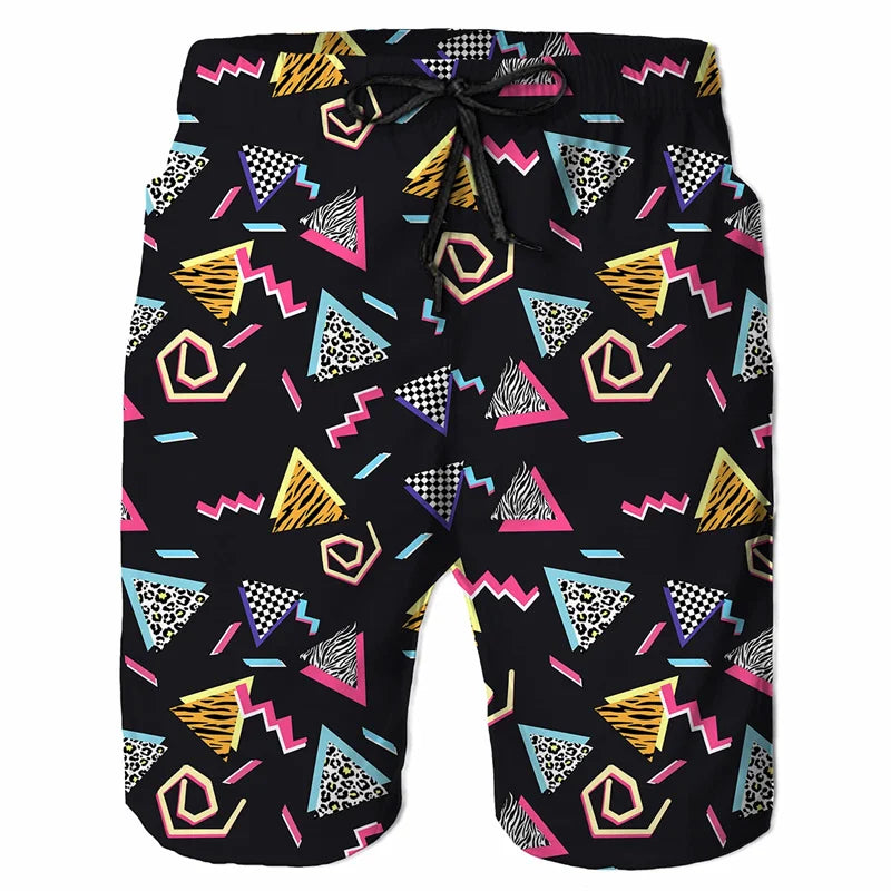 Vibrant Graffiti Beach Shorts for Men - Summer Collection