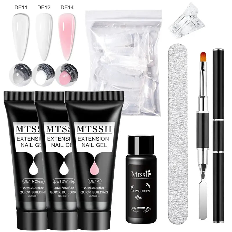 20ml Extension Nail Gel Kit - Quick Building UV/LED Gel Polish Set for Nail Art