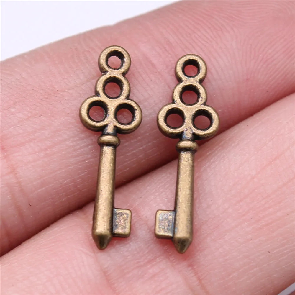 40pcs Irelia Vintage Zinc Alloy Key Charms - Cute Small Metal Pendants for DIY Jewelry Making and Crafts