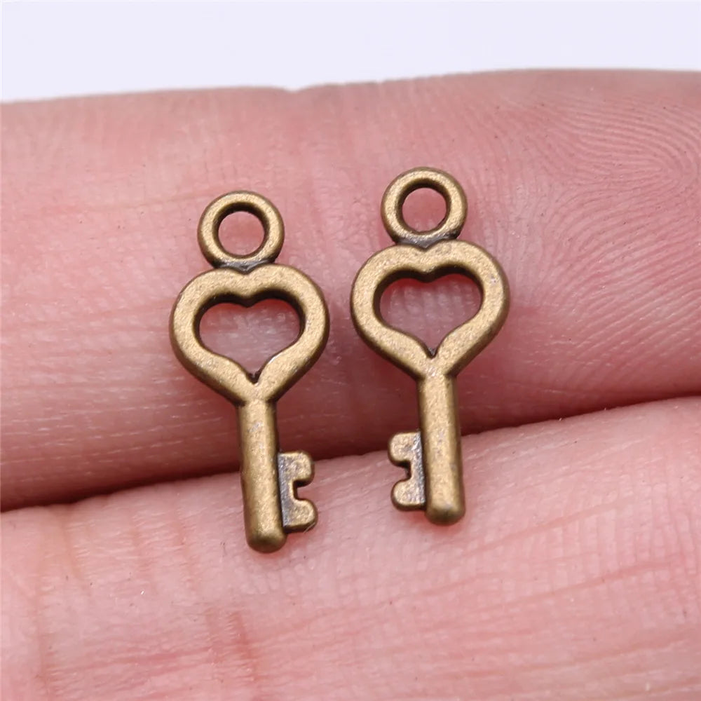 40pcs Irelia Vintage Zinc Alloy Key Charms - Cute Small Metal Pendants for DIY Jewelry Making and Crafts