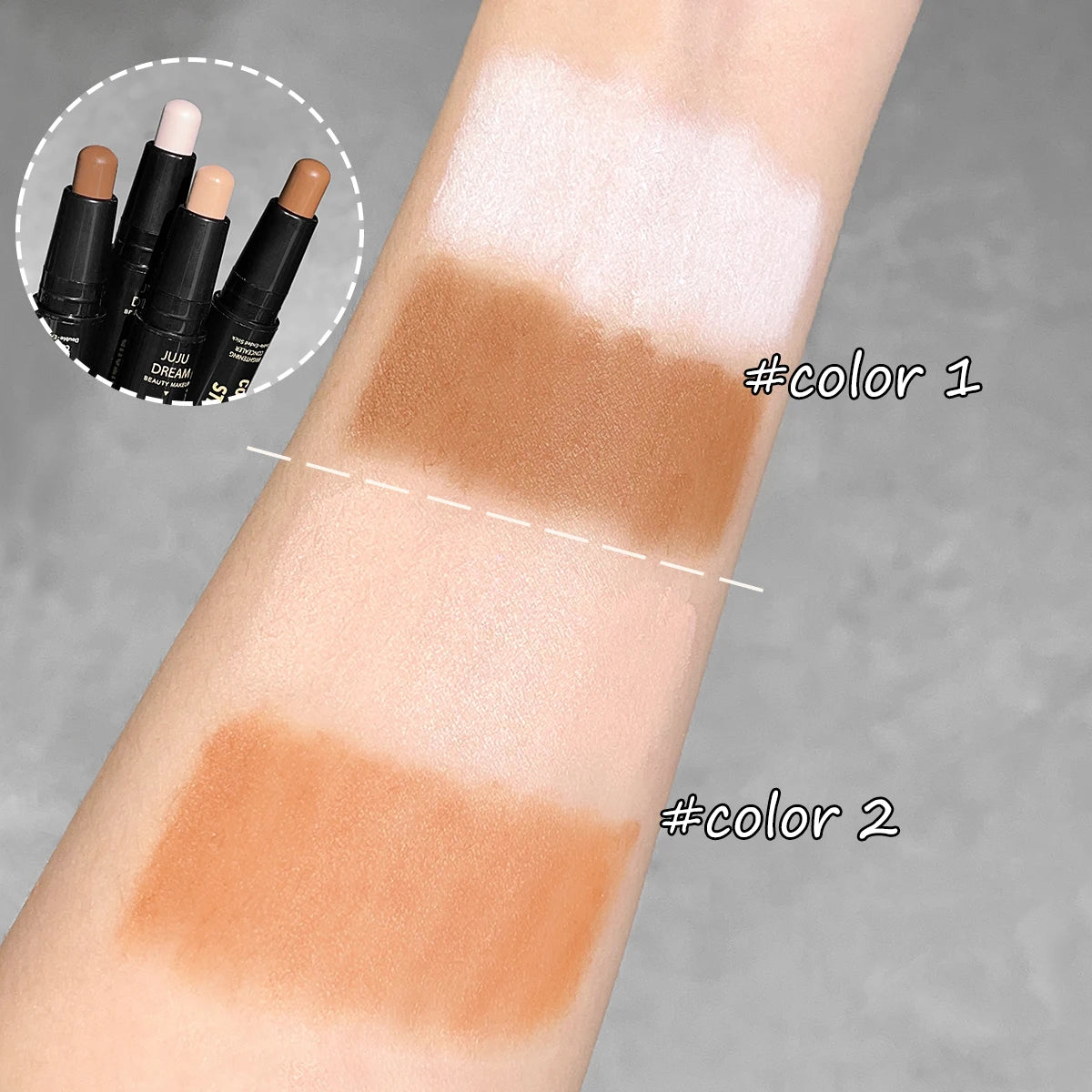 Dream Double-Ended Contour & Highlight Stick - 3D Face Sculpting, Nose Contouring & Brightening Makeup"