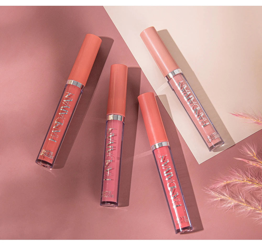 HANDAIYAN 6-Piece Non-Stick Liquid Lipstick Set - Long-Lasting Matte Finish Lip Gloss Gift Box Collectionple
