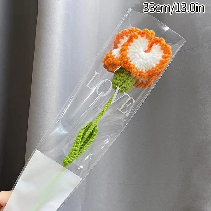Handcrafted Crochet Tulip Flower - Artificial Woven Tulip for Home Decoration, Weddings & Mother's Day Gifts