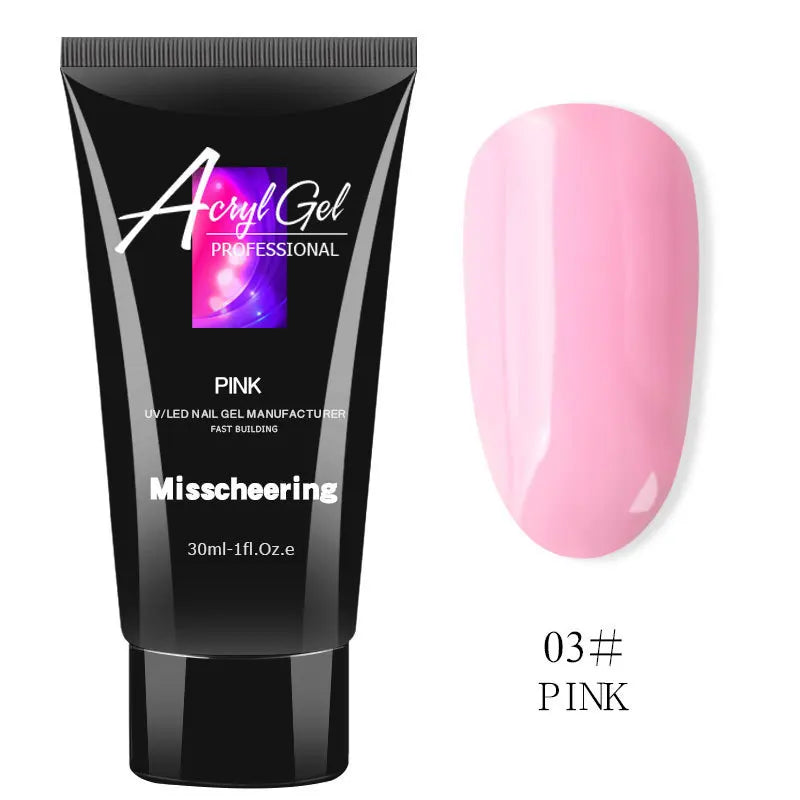 30ml Nail Extension Gel - UV LED Quick Build Poly Acrylic Crystal Model Painless Extension Glue