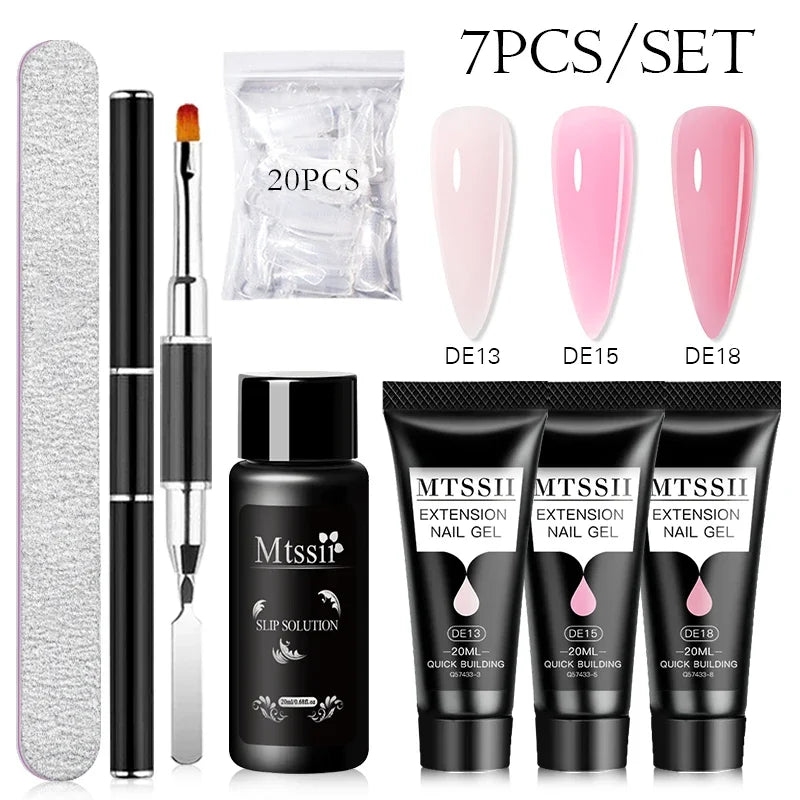 20ml Extension Nail Gel Kit - Quick Building UV/LED Gel Polish Set for Nail Art
