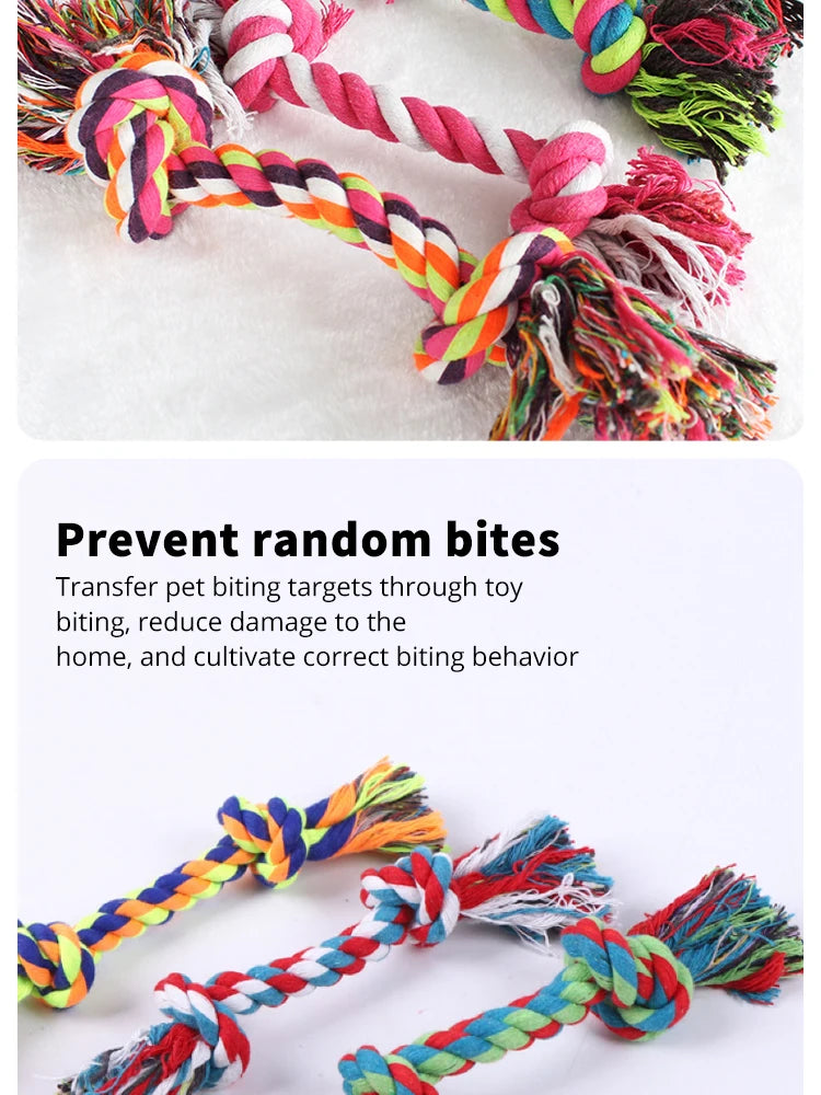 Dog Cotton Rope Chew Toy - Random Color