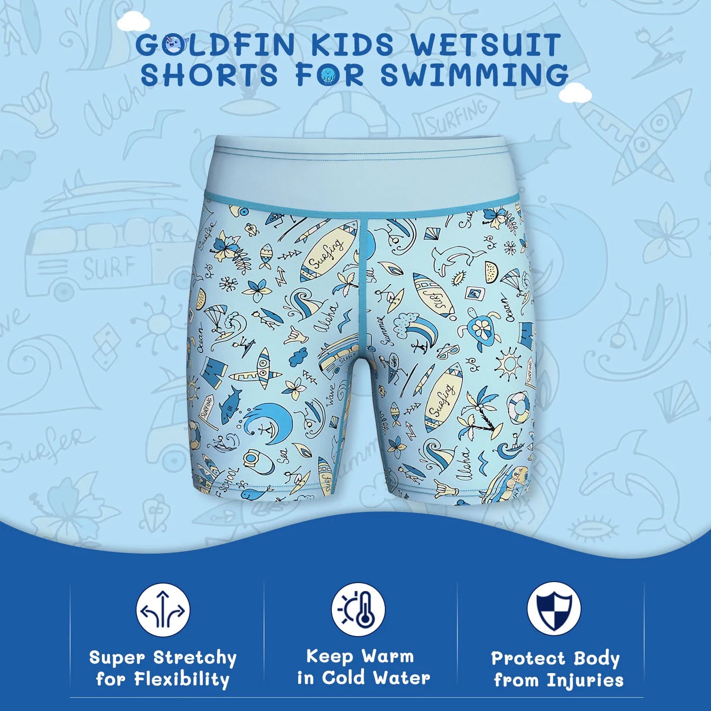 Kids Thermal Wetsuit Shorts 2mm | Boys Girls Water Sports Swimwear