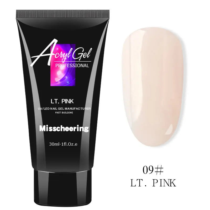 30ml Nail Extension Gel - UV LED Quick Build Poly Acrylic Crystal Model Painless Extension Glue