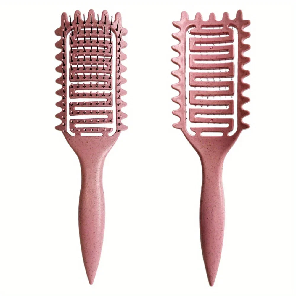 3-in-1 Curl Define Styling Brush - Hollow Out Detangling Hair Brush for Shaping & Defining Curls