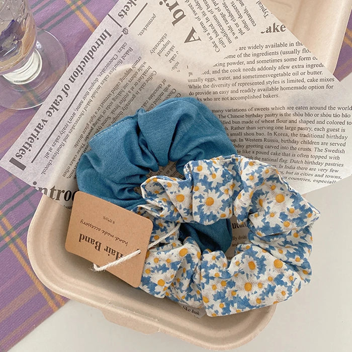 10-Piece Small Fresh Crushed Lattice Hair Bands - Fashion Cloth Hair Ties with Cute Mori Girl Style
