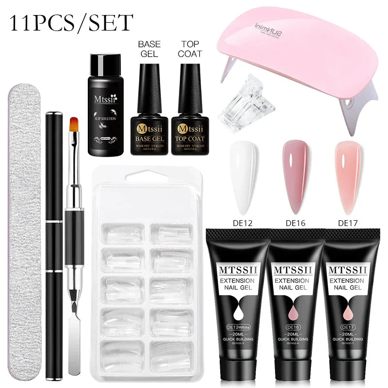 20ml Extension Nail Gel Kit - Quick Building UV/LED Gel Polish Set for Nail Art
