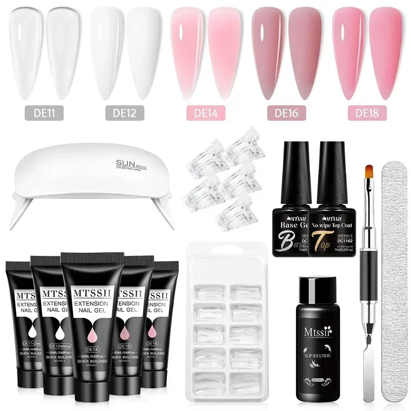 20ml Extension Nail Gel Kit - Quick Building UV/LED Gel Polish Set for Nail Art