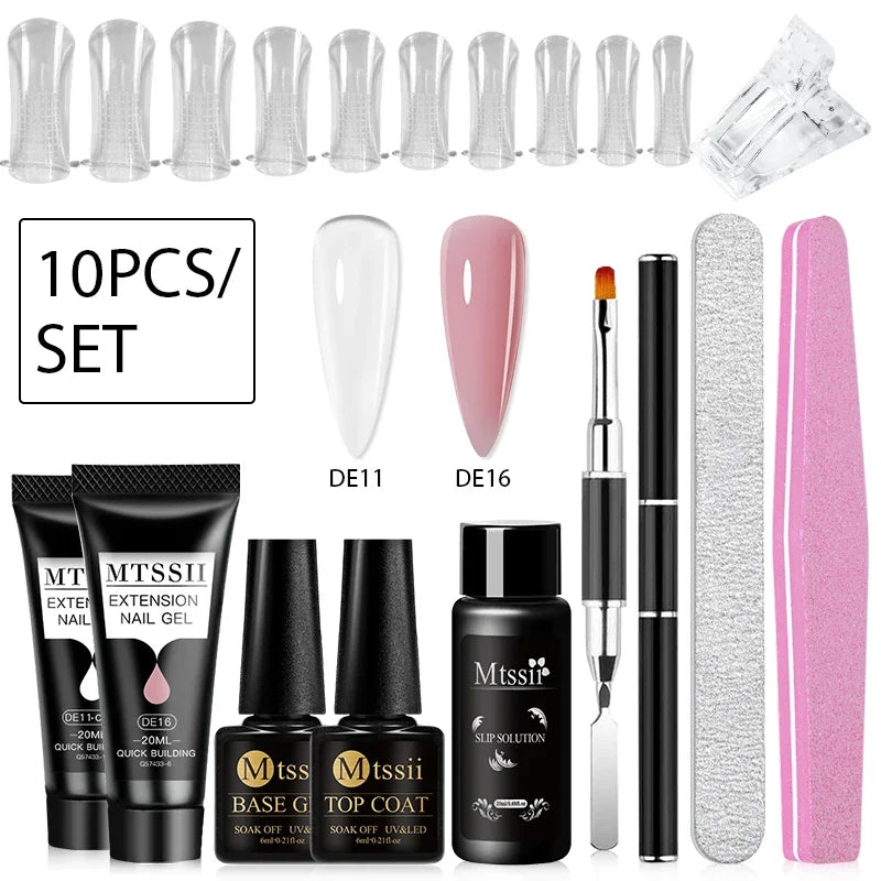 20ml Extension Nail Gel Kit - Quick Building UV/LED Gel Polish Set for Nail Art