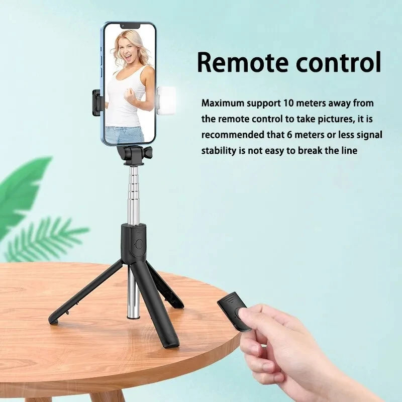 FGCLSY Bluetooth Selfie Stick with Fill Light & Remote - Extendable Tripod for iPhone, Samsung, Xiaomi | Wireless Phone Holder