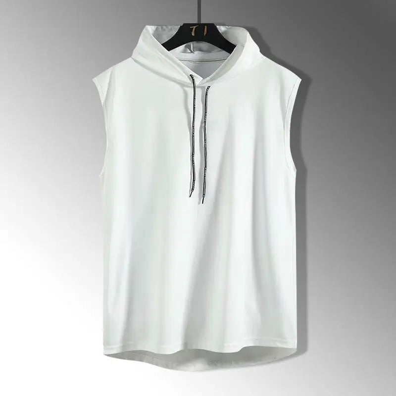 Men's Solid Color Tank Top Vest - Sleeveless Hooded Hip Hop T-Shirt | Unisex Summer Workout Tee