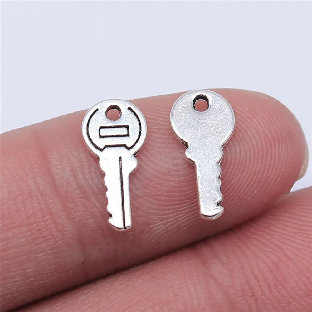 40pcs Irelia Vintage Zinc Alloy Key Charms - Cute Small Metal Pendants for DIY Jewelry Making and Crafts