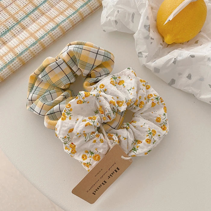 10-Piece Small Fresh Crushed Lattice Hair Bands - Fashion Cloth Hair Ties with Cute Mori Girl Style