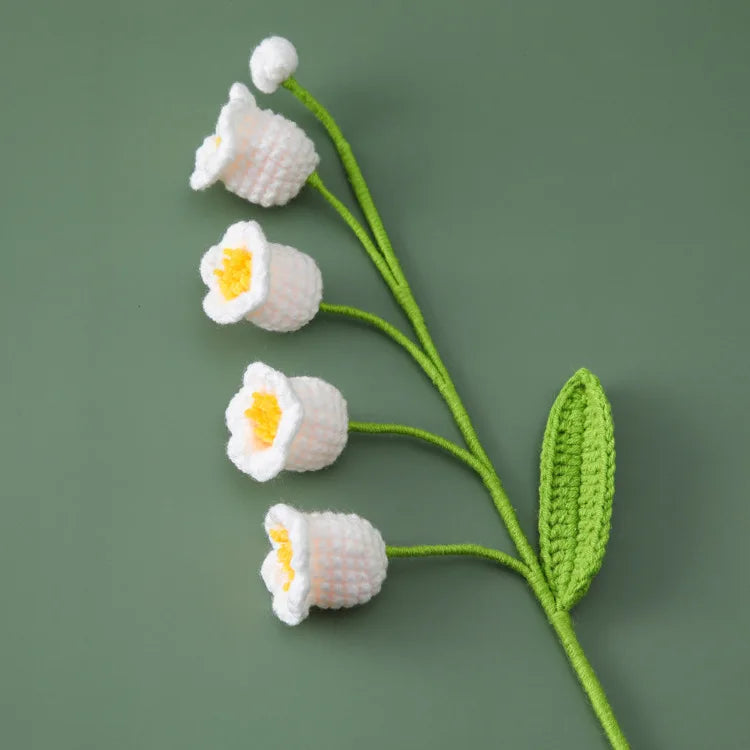 Illuminated Crochet Bell Orchid | Handmade Potted Flower Decoration