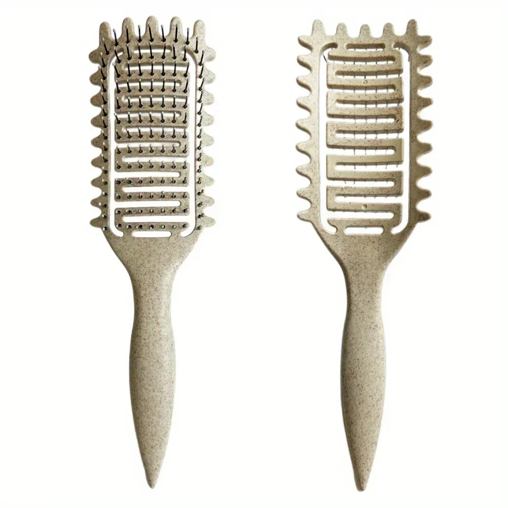 3-in-1 Curl Define Styling Brush - Hollow Out Detangling Hair Brush for Shaping & Defining Curls