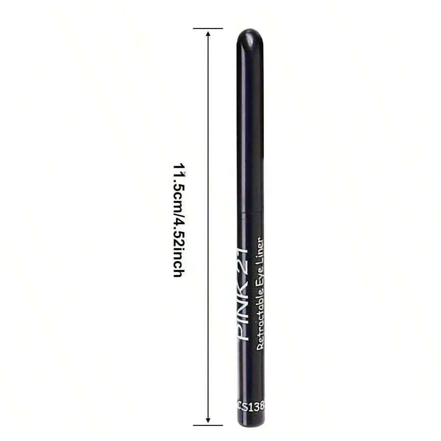3-Pack Waterproof Black Eyeliner Pencils - Smudge-Proof, Long-Lasting Eye Makeup for Beginners & Pros