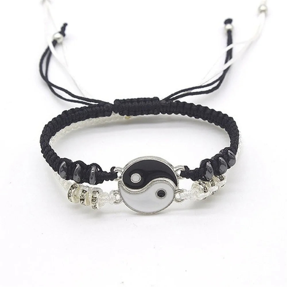 2022 New Best Friend Bracelets - Matching Yin Yang Adjustable Cord Bracelet Set for BFF, Couples & Relationships