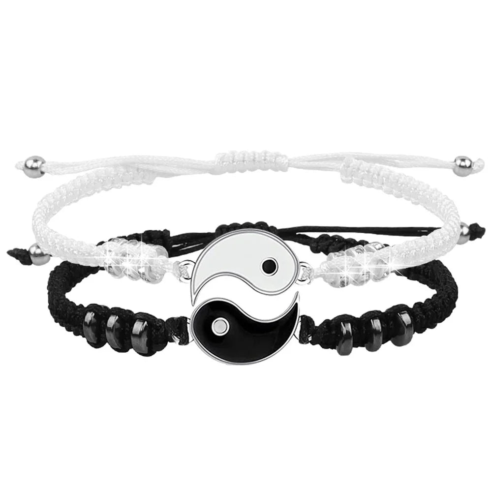 2022 New Best Friend Bracelets - Matching Yin Yang Adjustable Cord Bracelet Set for BFF, Couples & Relationships