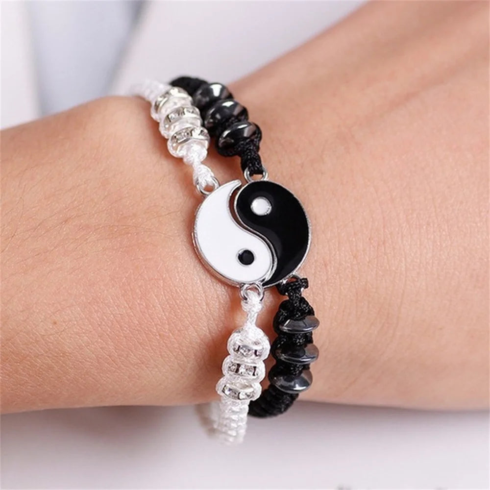 2022 New Best Friend Bracelets - Matching Yin Yang Adjustable Cord Bracelet Set for BFF, Couples & Relationships