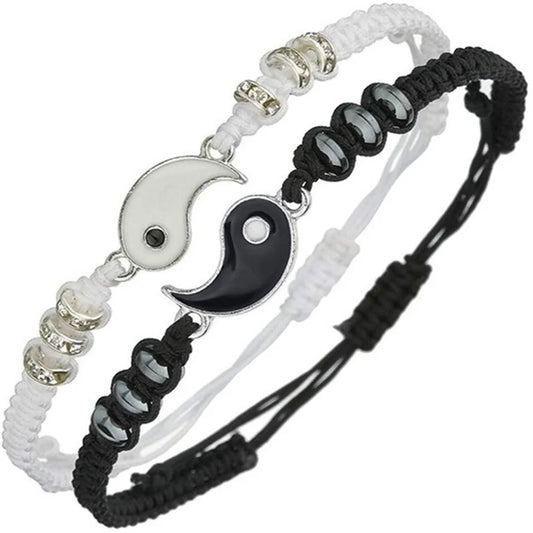 2022 New Best Friend Bracelets - Matching Yin Yang Adjustable Cord Bracelet Set for BFF, Couples & Relationships