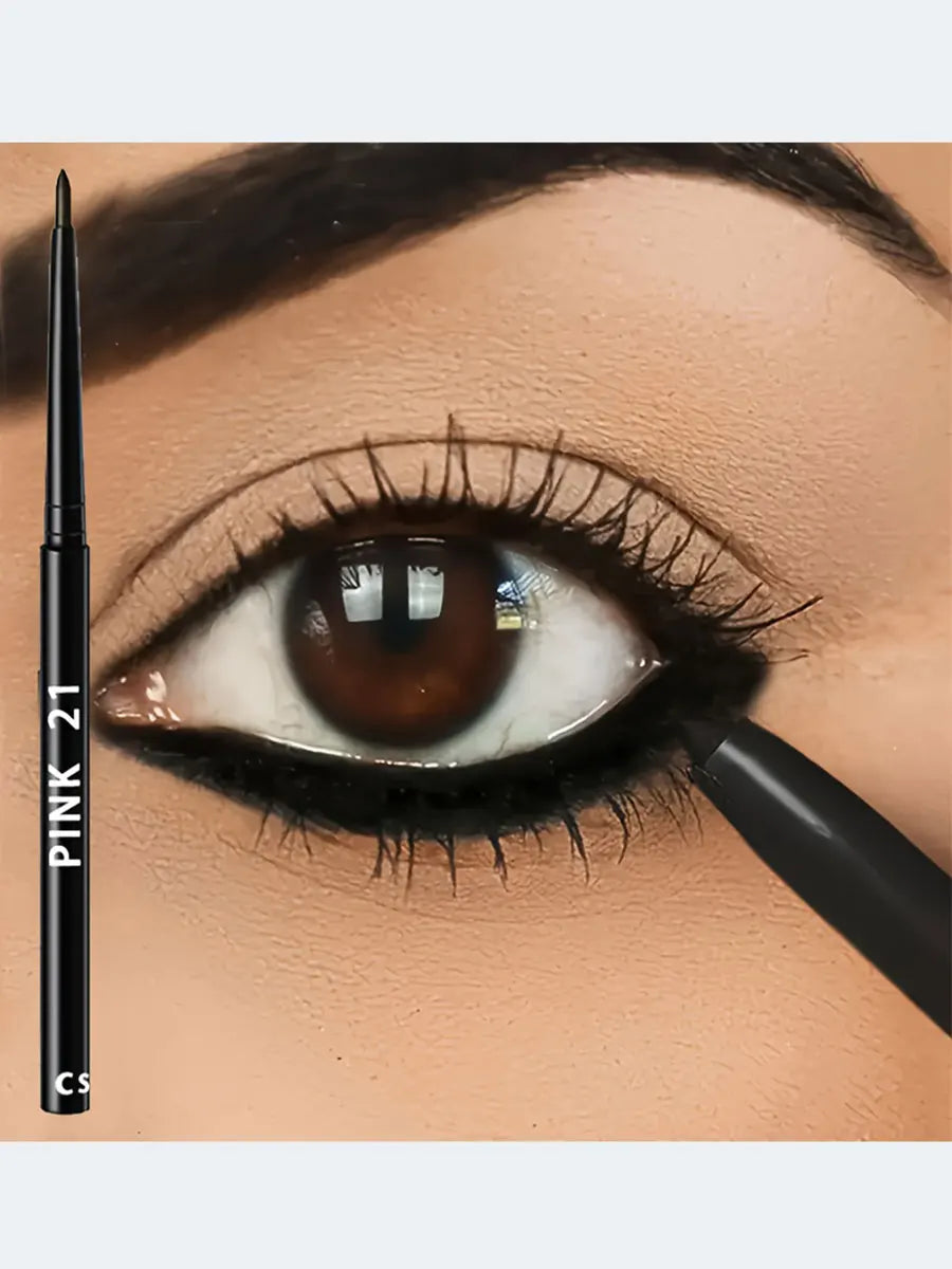 3-Pack Waterproof Black Eyeliner Pencils - Smudge-Proof, Long-Lasting Eye Makeup for Beginners & Pros