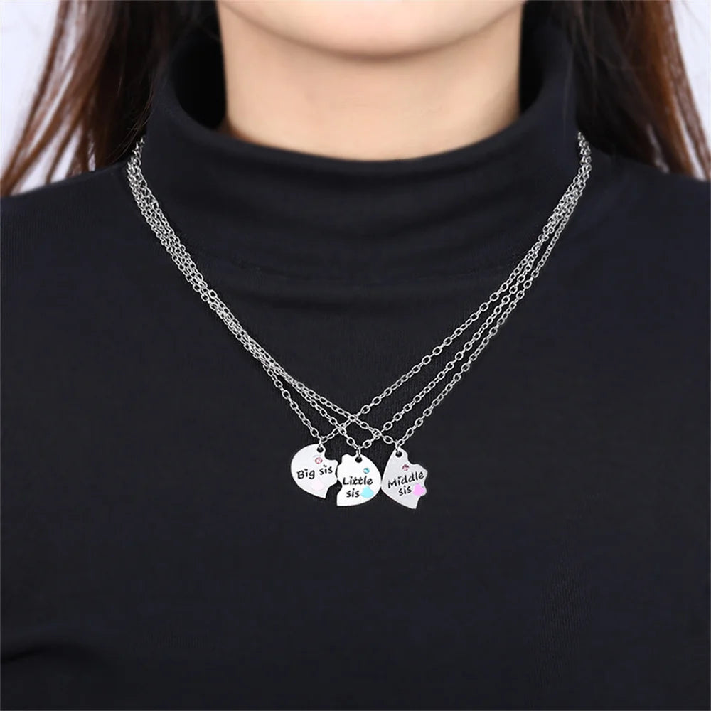 Fashion Best Friends Honey Love Couple Pendant Necklace Set - Broken Heart BFF Friendship Jewelry Gift (2 Pcs)