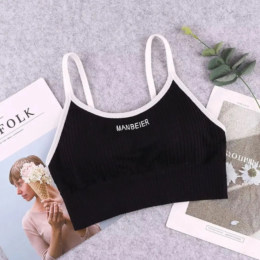Women's Cotton Sports Bra - Soft Comfort Gym Crop Top | Seamless Tube Bra for Active Wear