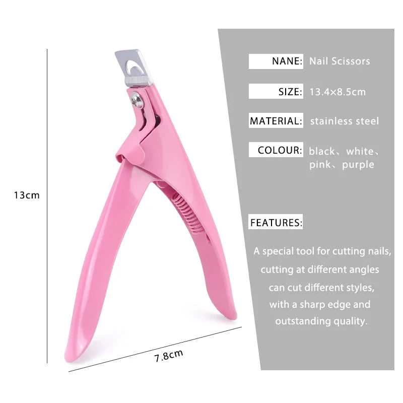 Professional Fake Nail Cutter - U Type Acrylic Nail Edge Trimmer